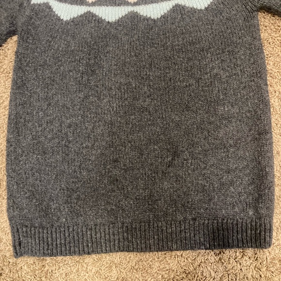 Banana Republic Fair Isle Sweater Women's L Gray Blue High Neck Relaxed Chunky - Picture 9 of 16